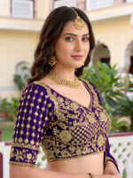 Purple Color Rangoli Silk Fabric Jari And Dori With Sequence Embroidery Work Lehenga