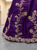 Purple Color Rangoli Silk Fabric Jari And Dori With Sequence Embroidery Work Lehenga