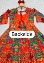 Red Color Pure Original Crepe Fabric Embroidery Work Gown