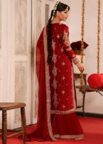 Red Color Roman Silk Fabric Sequence With Pearl Work Palazzo Suit