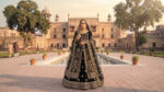 Stylish Black Color Velvet Fabric Embroidery Fancy Thread Sequence Work Bridal Lehenga