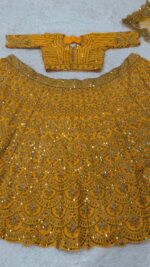 Yellow Color Thai Silk Fabric Sequence With Dori Work Lehenga