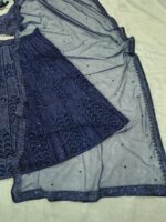 Blue Color Georgette Fabric Embroidery With Sequence Work Lehenga