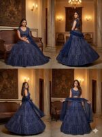 Blue Color Georgette Fabric Embroidery With Sequence Work Lehenga