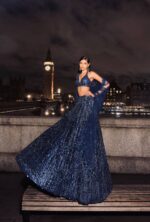 Blue Color Georgette Fabric Embroidery With Sequence Work Lehenga