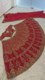 Bollywood Actress Shanaya Kapoor Red Color Muga Silk Fabric Jari With Sequence Work Lehenga