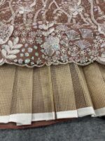 Brown Color Butterfly Soft Net Fabric Sequence Work Lehenga