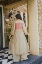 Cream Color Salsa Silk Fabric Real Mirror Work Palazzo Suit