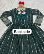 Dark Green Color Star Georgette Fabric Sequence With Multi Thread Embroidery Work Anarkali Suit