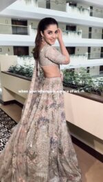 Grey Color Kasturi Silk Fabric Thread With Sequence Work Lehenga