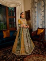 Multi Color Roman Satin Silk Fabric Thread With Sequence Work Lehenga
