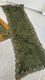 Multi Color Roman Satin Silk Fabric Thread With Sequence Work Lehenga