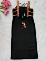Navratri Special Black Color Georgette Fabric Thread Gamthi Work Top Suit
