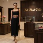 Navratri Special Black Color Georgette Fabric Thread Gamthi Work Top Suit