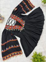 Navratri Special Black Color Pure Rayon Fabric Real Mirror Work Kediya Jeans Set