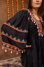 Navratri Special Black Color Pure Rayon Fabric Real Mirror Work Kediya Jeans Set