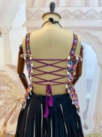 Navratri Special Black Color Rayon Fabric Color Full Fancy Border Work Lehenga