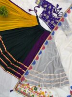Navratri Special Multi Color Faux Georgette Fabric Hot Fix Diamond Work Lehenga