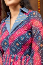 Navratri Special Multi Color Faux Georgette Fabric Print Work Kediya Jeans Set