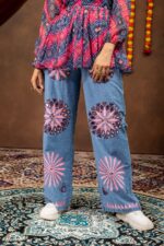 Navratri Special Multi Color Faux Georgette Fabric Print Work Kediya Jeans Set