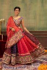 Navratri Special Multi Color Faux Georgette Fabric Print Work With Embroidery Work Lehenga