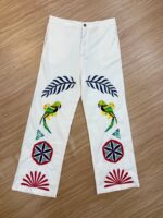 Navratri Special Multi Color Faux Georgette Fabric Real Mirror Work Kediya Jeans Set