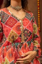 Navratri Special Multi Color Faux Georgette Fabric Real Mirror Work Kediya Jeans Set