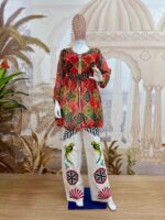 Navratri Special Multi Color Faux Georgette Fabric Real Mirror Work Kediya Jeans Set