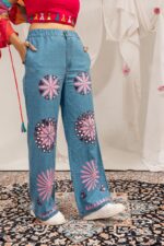 Navratri Special Multi Color Faux Georgette Fabric Real Mirror Work Shrug Jeans Set