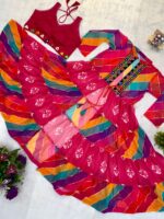 Navratri Special Multi Color Faux Georgette Fabric Real Mirror Work Shrug Jeans Set