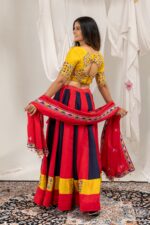 Navratri Special Multi Color Magic Cotton Fabric Real Mirror Work Lehenga