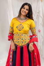 Navratri Special Multi Color Magic Cotton Fabric Real Mirror Work Lehenga