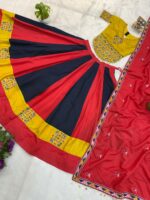 Navratri Special Multi Color Magic Cotton Fabric Real Mirror Work Lehenga
