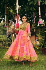 Navratri Special Multi Color Printed Cotton Fabric Jacquard Work Shrug Set