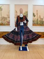 Navratri Special Multi Color Printed Cotton Fabric Jacquard Work Shrug Set