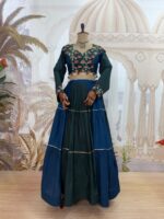 Navratri Special Multi Color Pure Rayon Fabric Ruffle Pattern Work Lehenga