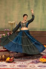 Navratri Special Multi Color Pure Rayon Fabric Ruffle Pattern Work Lehenga