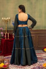 Navratri Special Multi Color Pure Rayon Fabric Ruffle Pattern Work Lehenga