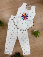 Navratri Special White Color Pure Rayon Fabric Foil Mirror Embroidery Work Top Suit
