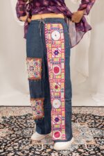 Navratri Special Wine Color Faux Georgette Fabric Print Work Kediya Jeans Set