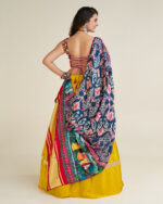 Navratri Special Yellow Color Satin Silk Fabric Gamthi Work Lehenga