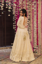 Off White Color Faux Georgette Fabric Sequence With Multi Thread Embroidery Work Anarkali Suit