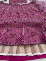 Pink Color Butterfly Soft Net Fabric Sequence With Coding Work Lehenga