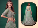 Pista Color Soft Net Fabric Multiple Sequence Embroidery Work Bridal Lehenga