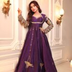 Purple Color Blooming Vichitra Fabric Sequence With Embroidery Jari Work Gown