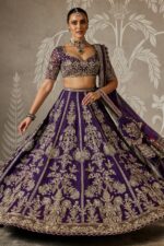 Purple Color Faux Georgette Fabric Jari With Sequence Work Lehenga