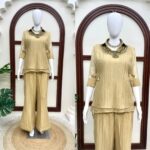 Rakhi Special Cream Color Salsa Crush Fabric Hand Work Shrug Cord Set