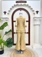 Rakhi Special Cream Color Salsa Crush Fabric Hand Work Shrug Cord Set