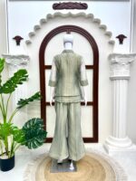 Rakhi Special Grey Color Salsa Crush Fabric Hand Work Shrug Cord Set
