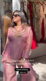 Rakhi Special Pink Color Salsa Crush Fabric Hand Work Shrug Cord Set